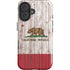 California Flag Dark Wood iPhone 16 Plus Impact Case